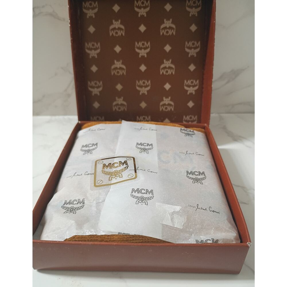 MCM Luxury Cognac Embroidered Visetos Monogram Hand Towel - NWT